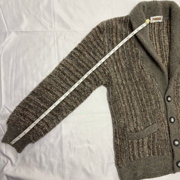 Vintage Tundra Men’s Large Grandpa Knit Pure Wool Cardigan Sweater Canadian Made - Picture 9 of 11